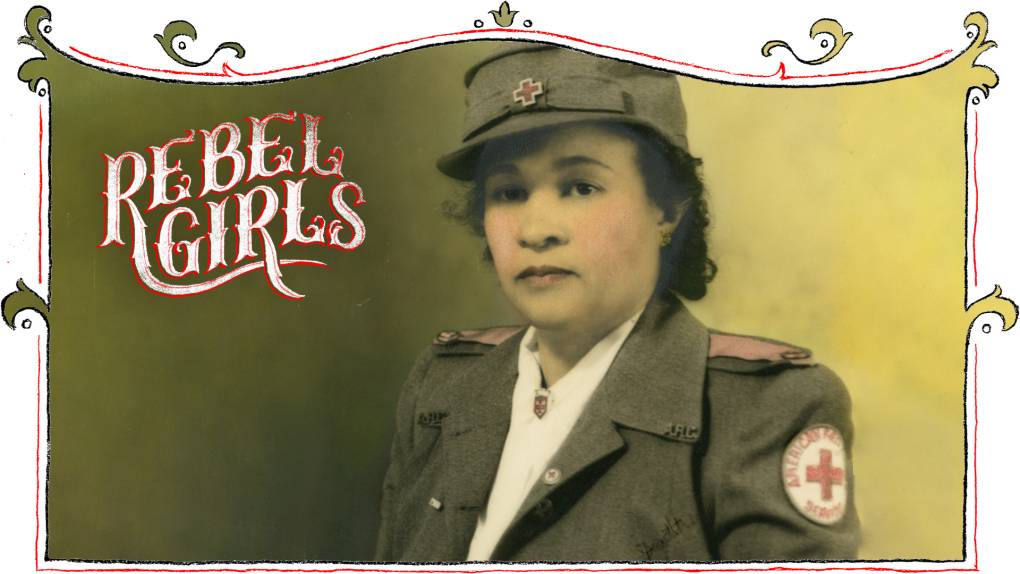 A Black woman in a Red Cross uniform from the 1940s era.